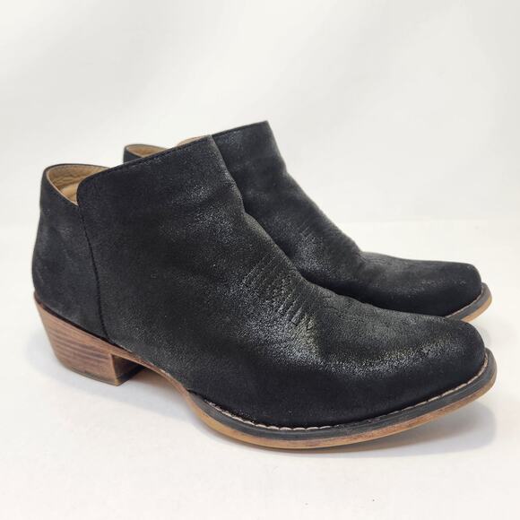 Roper Sofia Black Snip Toe Western Ankle Boots Booties Women Size 7.5 Side Zip - Picture 1 of 9